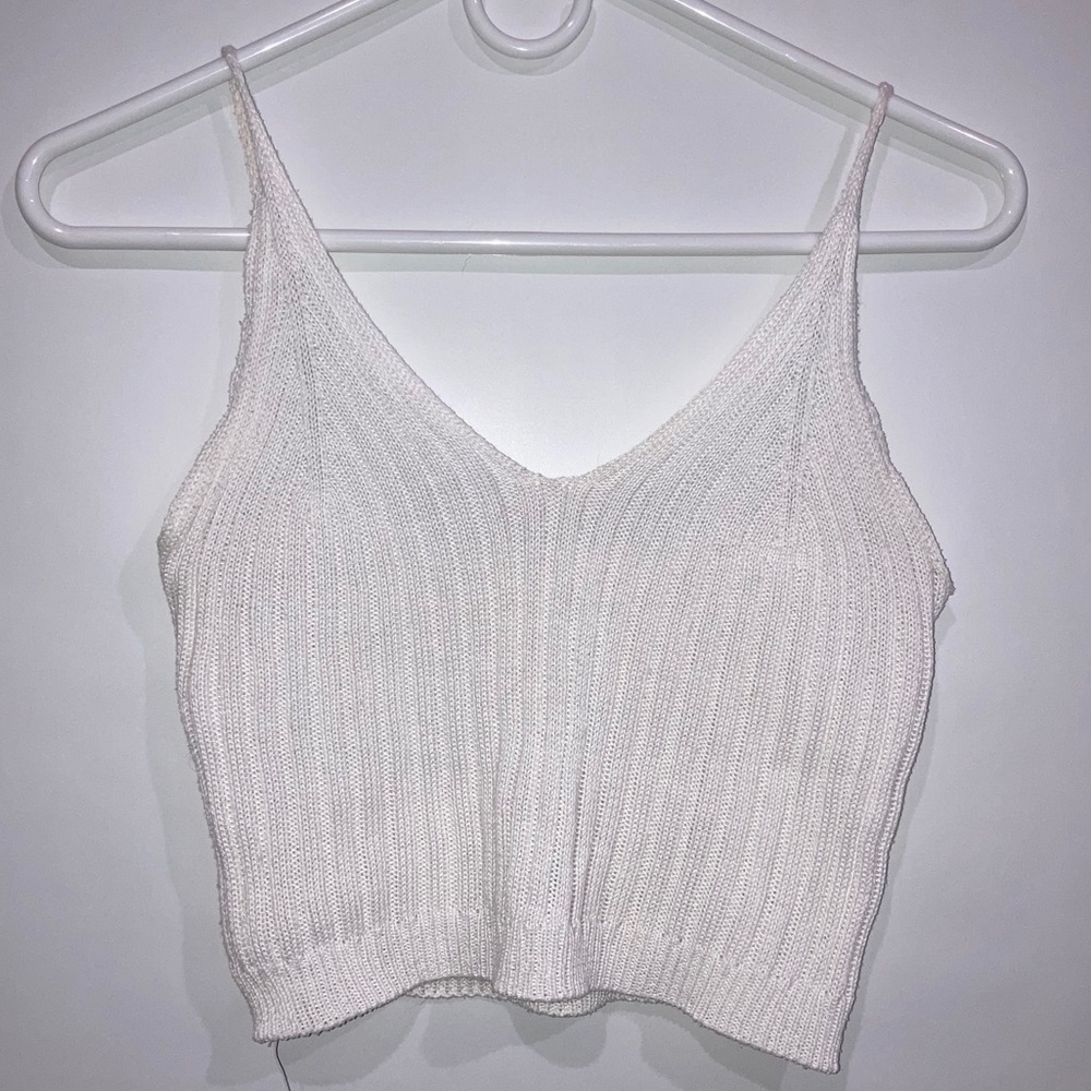 White Crochet Tank Top